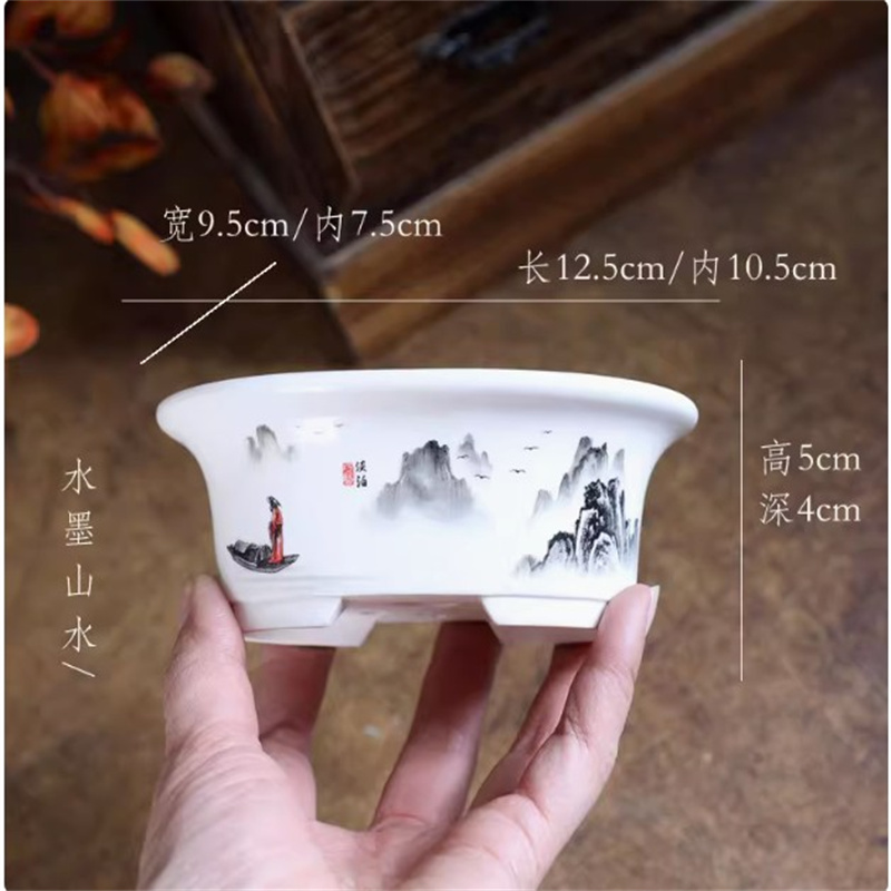 Porcelain White Oval Bonsai Po - огляд і ціна Bonsai Garden Table