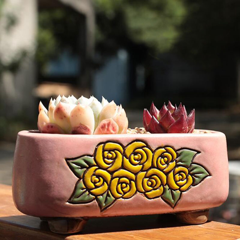 Ceramic Rectangle Floral Patte - огляд і ціна Bonsai Garden Europe
